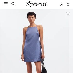 Madewell Women's Satin Blue Mini Dress
